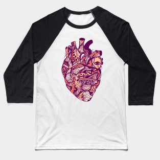 Peach Transparent Heart Baseball T-Shirt